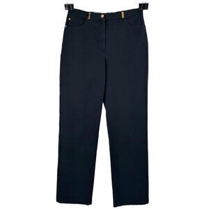 Vintage St. John Sport by Marie Gray Women's Pants Trouser Black High Rise Sz 12